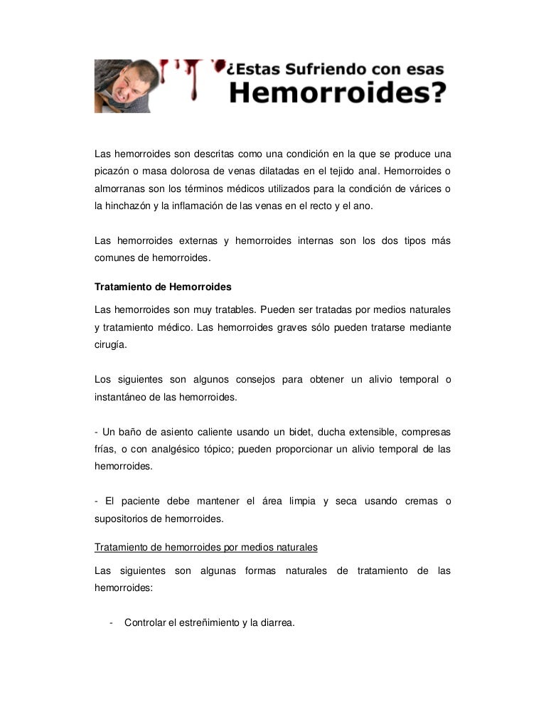 Inflamacion de hemorroides por diarrea